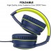 RORSOU R10 On-Ear Headphones with Microphone, Lightweight Folding Stereo Bass Headphones with 1.5M No-Tangle Cord, Portable Wired Headphones for Smartphone Tablet Computer MP3 / 4 (Black)
