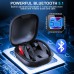 Donerton Wireless Earbuds, Bluetooth 5.1 Sport Headphones, 10Hours Single Playtime Earhooks Headset, Wireless Earphone 6D Stereo HiFi Sound Noise Cancelling for Working/Travel/Gym, Black Red
