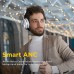 Reverbix E7 Noise Canceling Headphones Overhead Bluetooth Headphones with Mic for Phone-Call, Comfortable Wireless Headphones &amp; Light Weight, Deep Bass, 35-Hour Battery Life, White