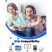 KVIDIO Kids Headphones with Mic, Foldable Wired Child Headphones with Safe Volume Limited 85dB/94dB and HD Sound Sharing Fundtion, Durable Pink Headsets for Girls,iPad,PC,Cellphone,Online Class